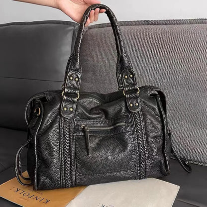 Elegant Black Handbag - Timeless Design, Genuine Leather