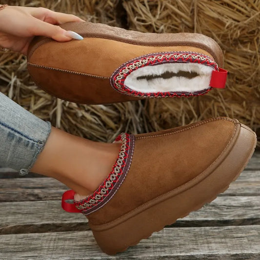 Trendy Comfort Slippers - Plush Lining & Suede Design