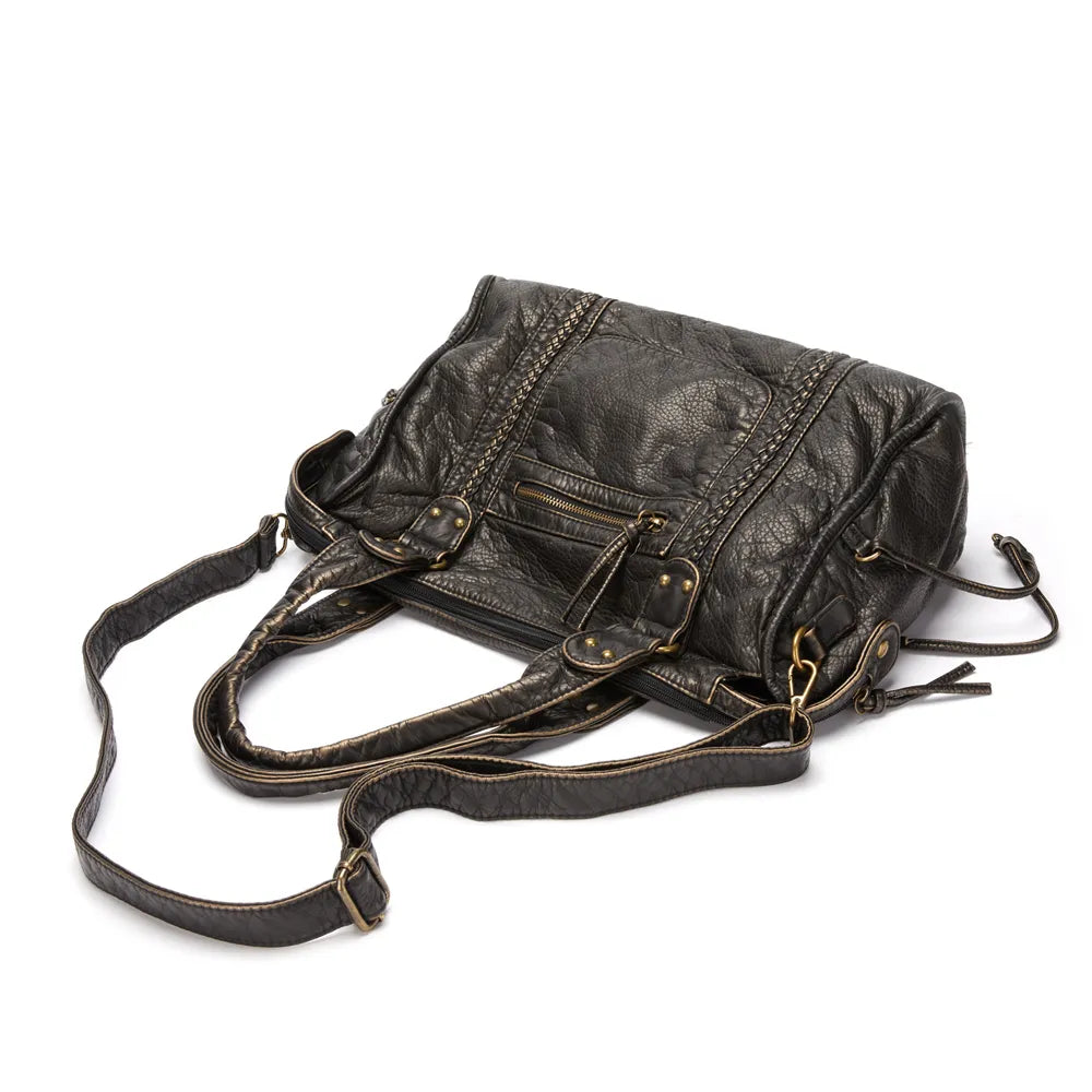 Elegant Black Handbag - Timeless Design, Genuine Leather