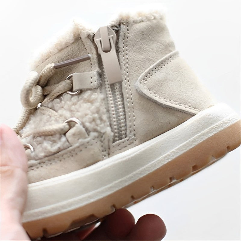 Unisex Winter Boots - Plush Lining, Zipper & Non-Slip Sole