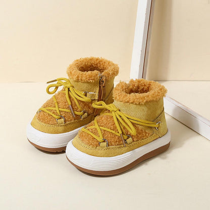 Unisex Winter Boots - Plush Lining, Zipper & Non-Slip Sole