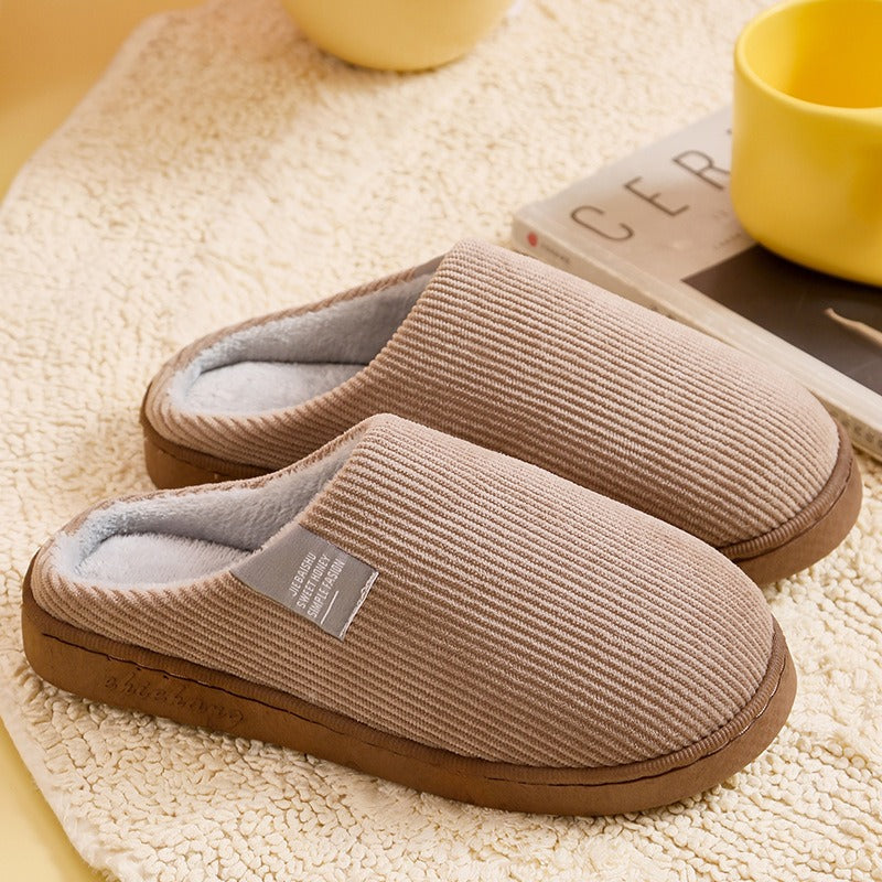 Plush Corduroy Slippers - Soft, Cozy & Non-Slip