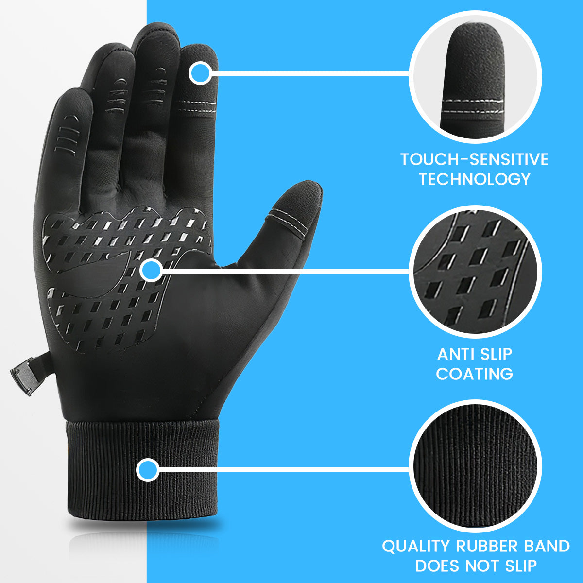 Arcticz Premium Thermo Gloves – Waterproof & Touchscreen Compatible