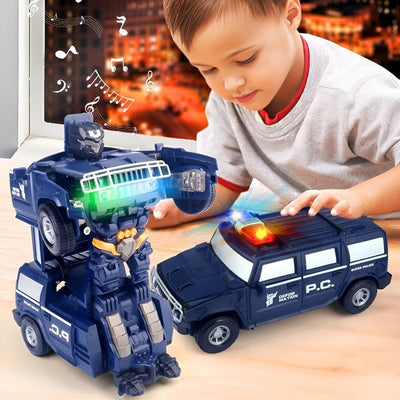 Roborace Transforming Car Robot – LED Lights & Interactive Toy