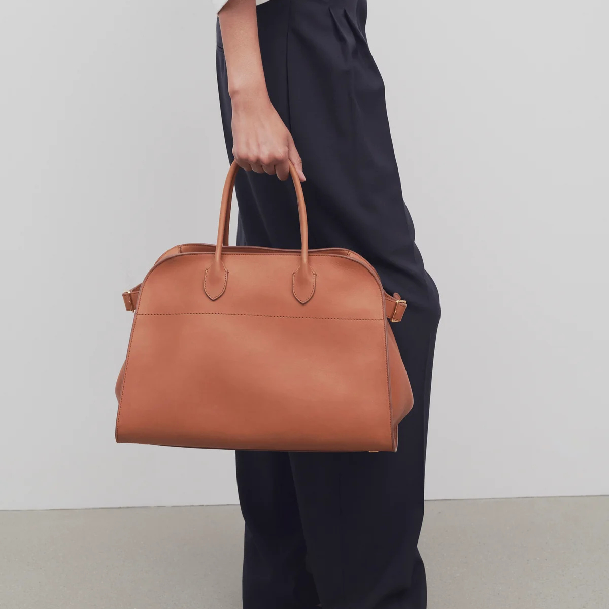 Classic Leather Handbag, Versatile for Work and Office