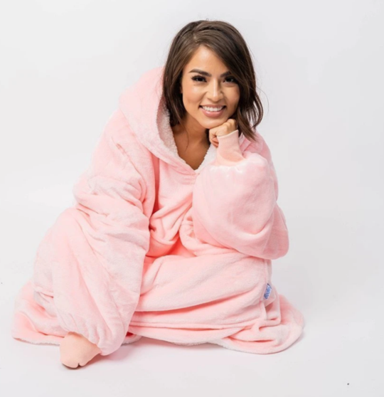 Huggie Hoodie Lovely Large Blanket With Sleeves